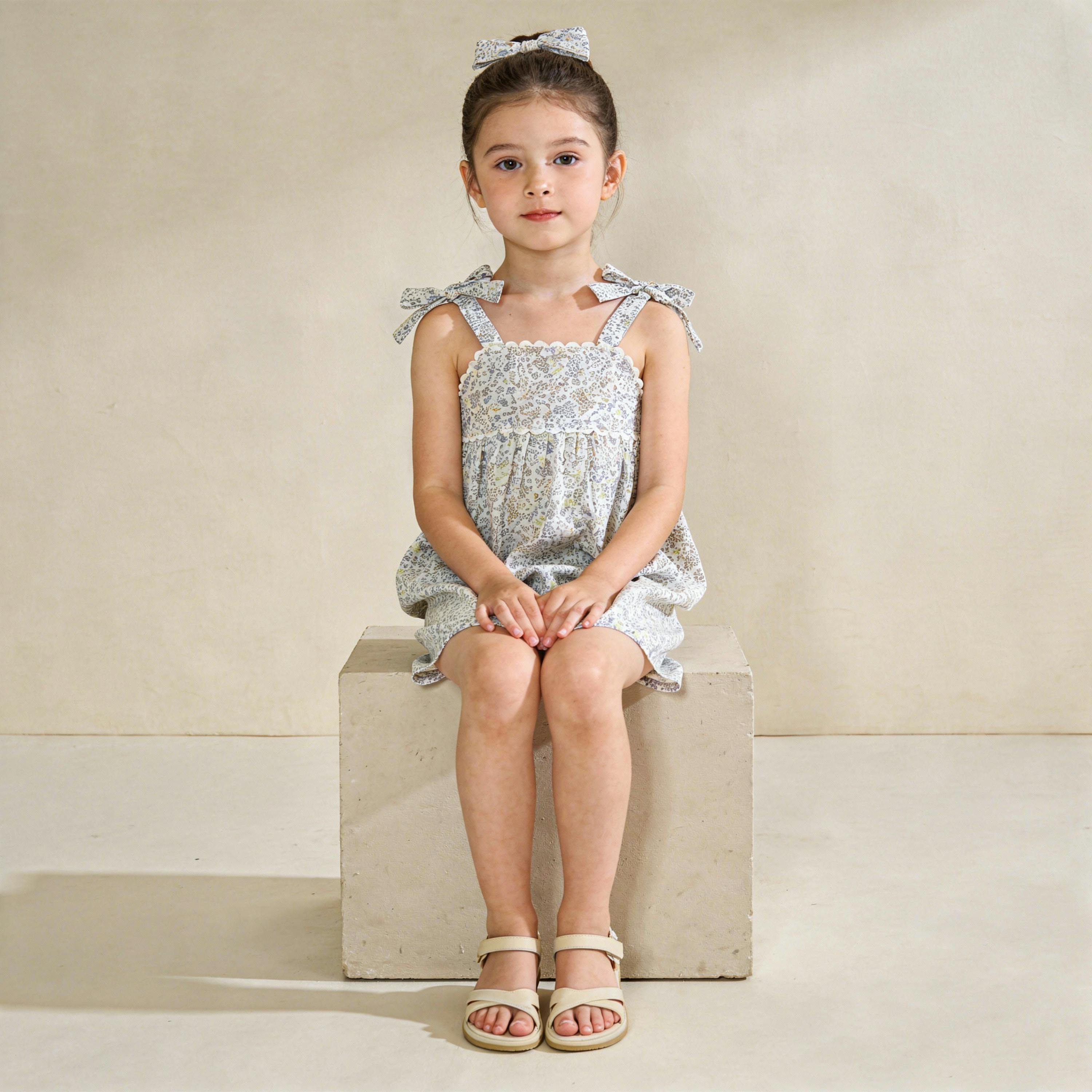 Organic Tie Up Top & Shorts Set - Tulle Floral