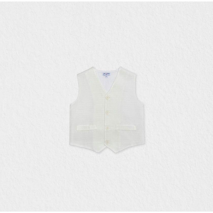 Dino Boy Vest, Pearl Off-White