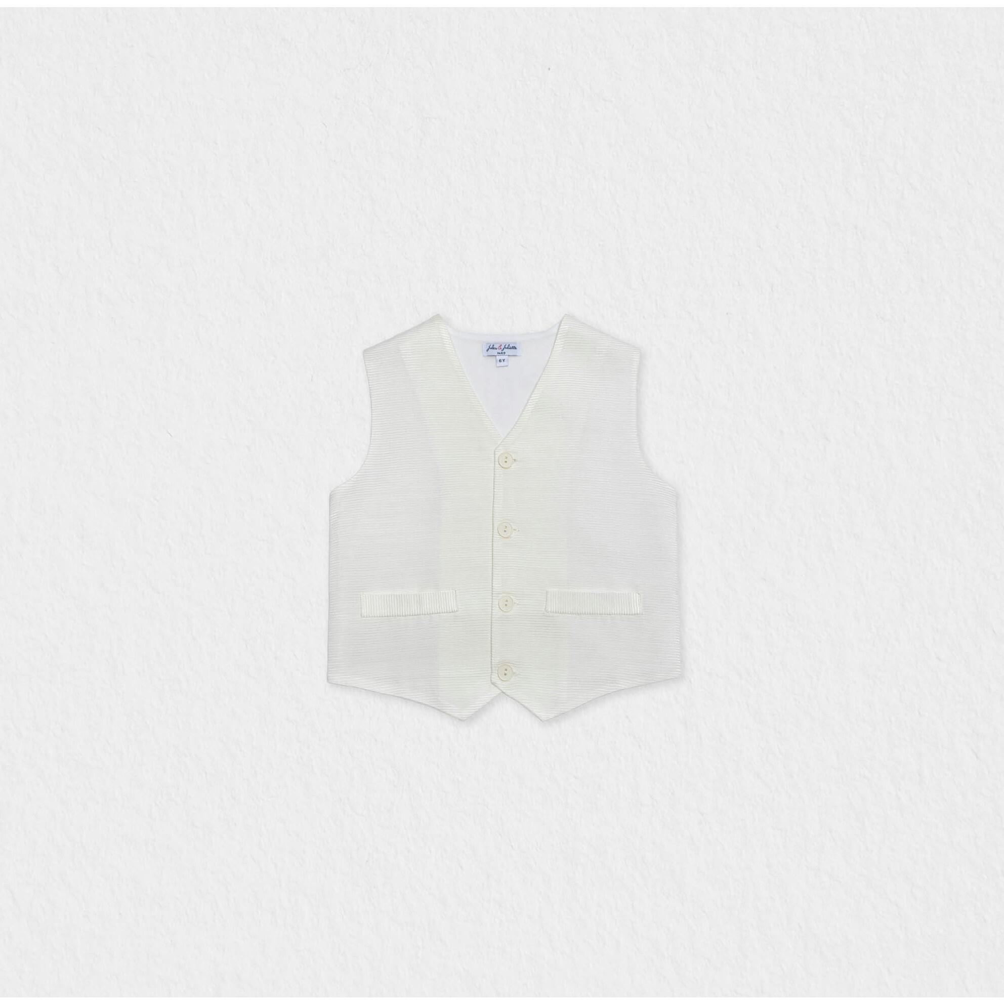 Dino Boy Vest, Pearl Off-White