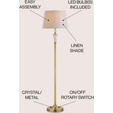 Harper 61" Crystal / Metal LED Floor Lamp