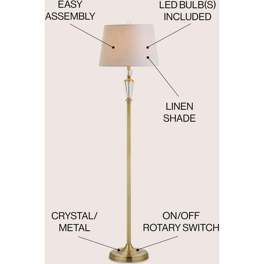 Harper 61" Crystal / Metal LED Floor Lamp
