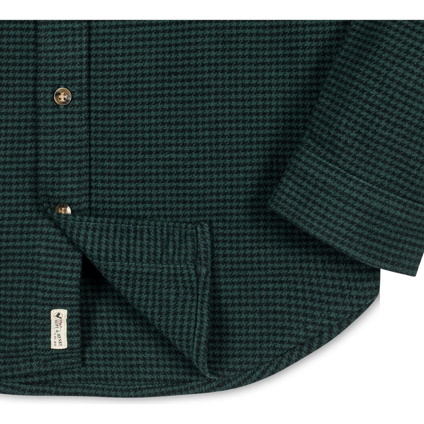 Organic Long Sleeve Flannel Button Down Shirt, Green