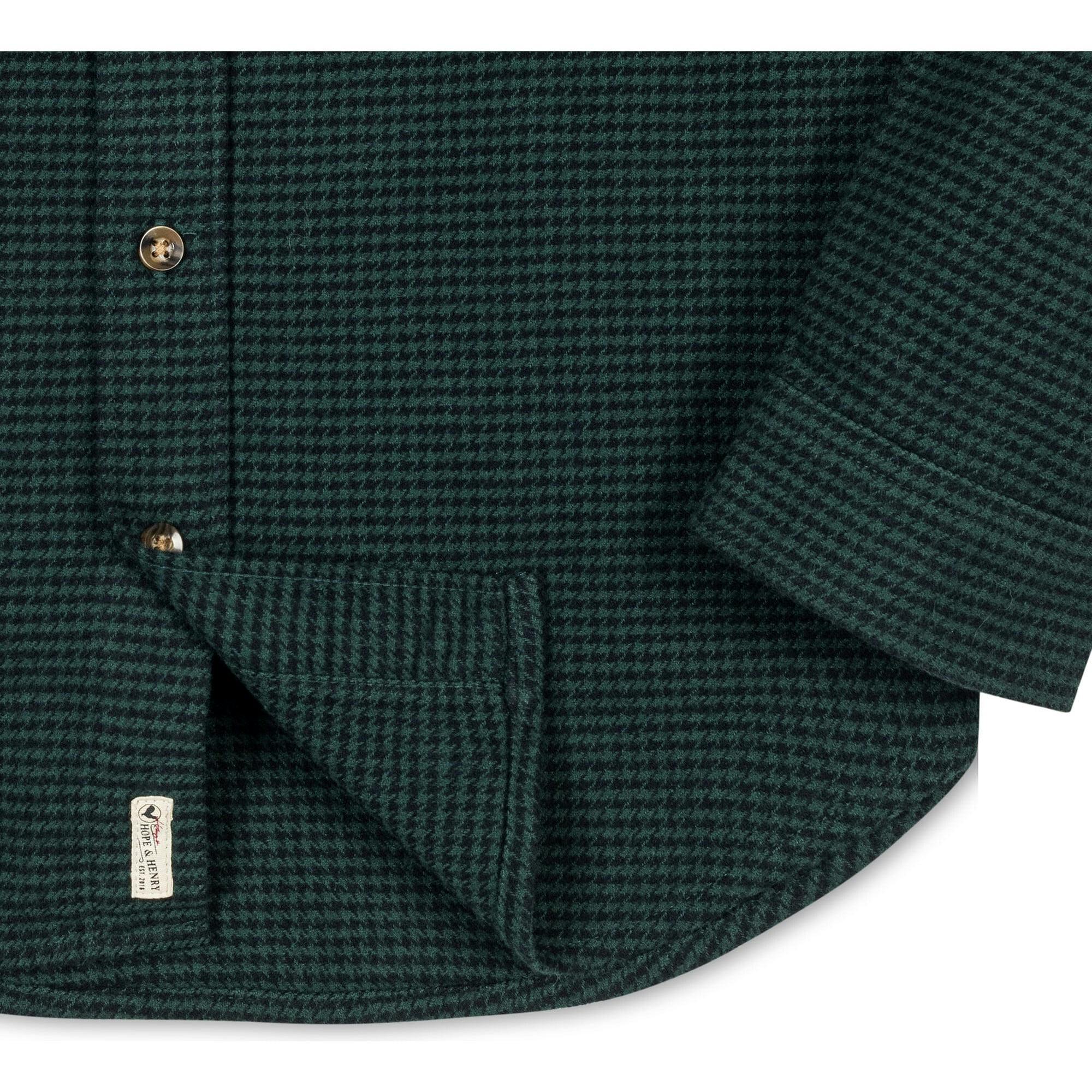 Organic Long Sleeve Flannel Button Down Shirt, Green