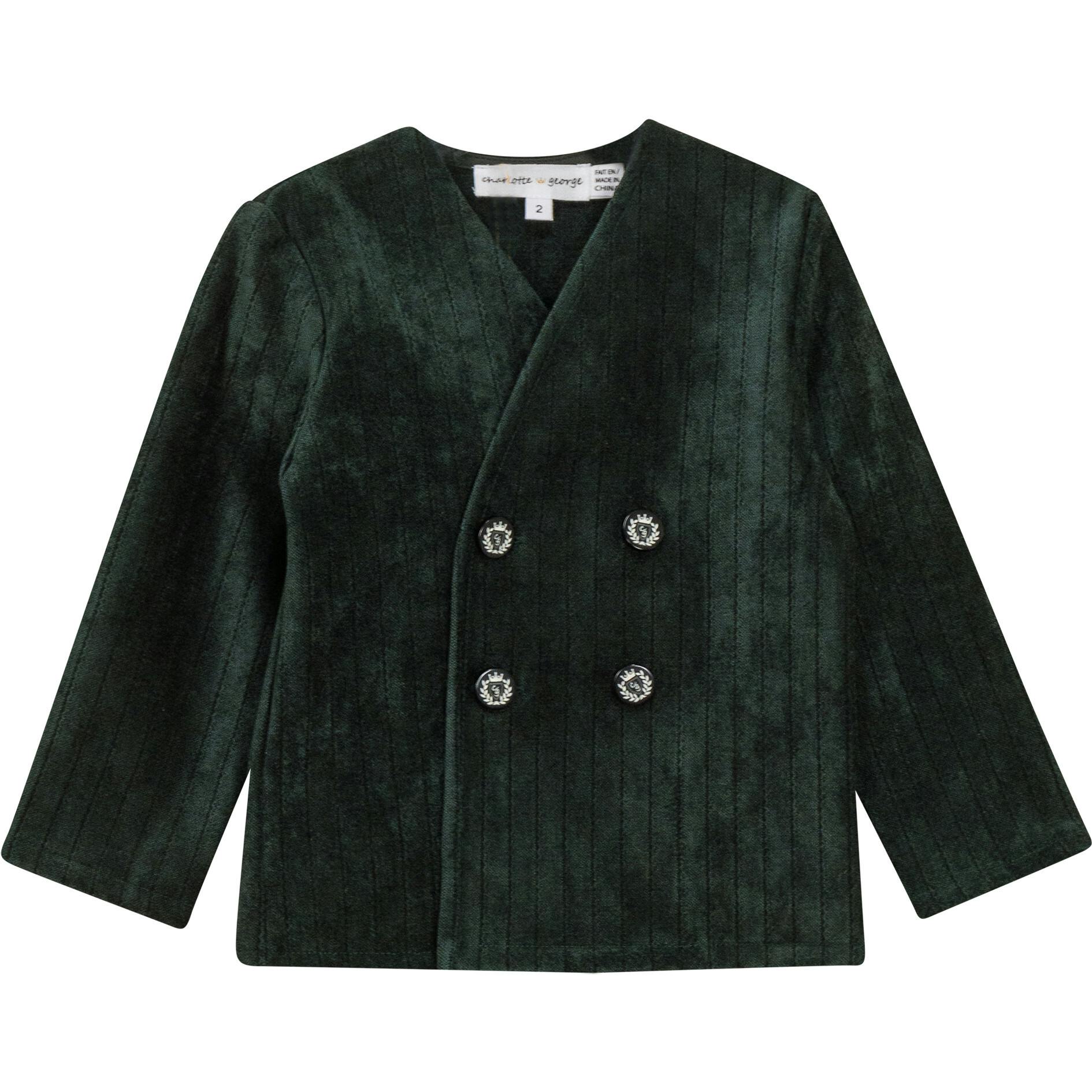 Striped Velour Jacket Black