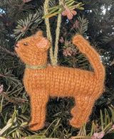 Abyssinian Cat Hand Knit Christmas Ornament