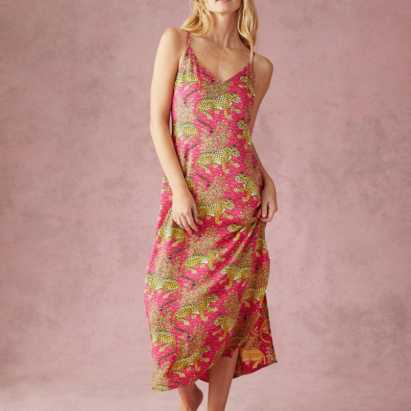 Bagheera - Eco Satin Chic to Sleep Nightie - Hot Pink