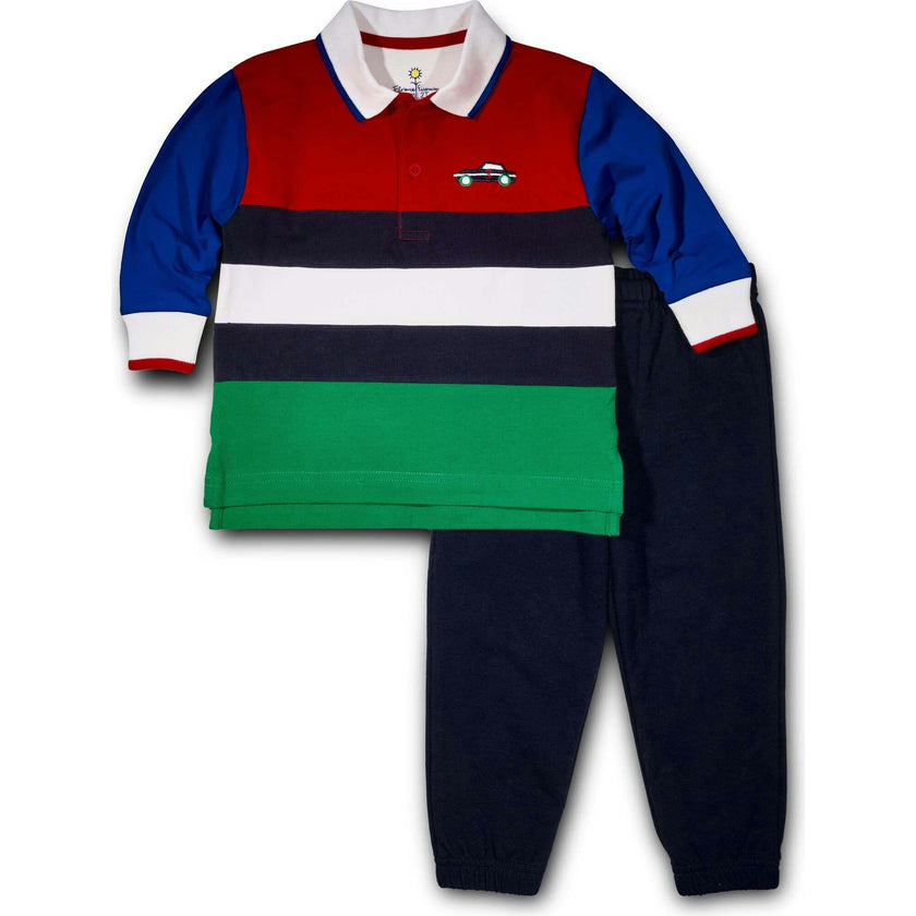 Jersey Knit Polo With Race Car
