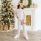 Gingerbread Bow Trellis Christmas Flare Legging