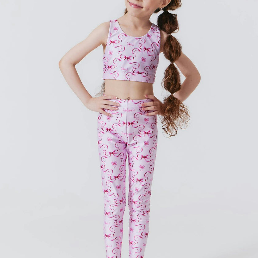 Girls Hi-Shine Scoop Neck Racer Back Sports Bra