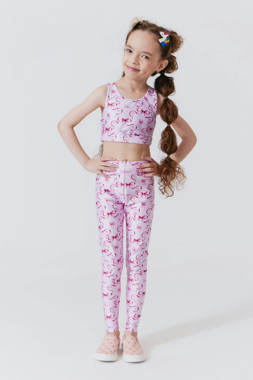 Girls Hi-Shine Scoop Neck Racer Back Sports Bra