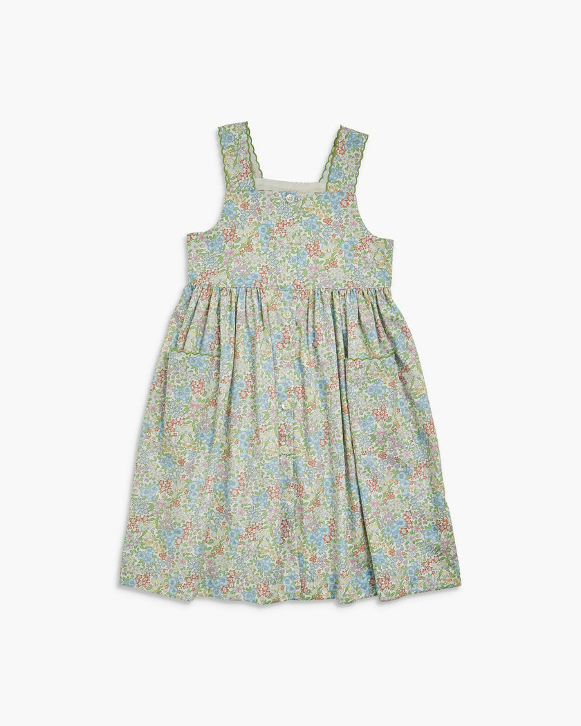 Stripy Dress Mint Blue Floral