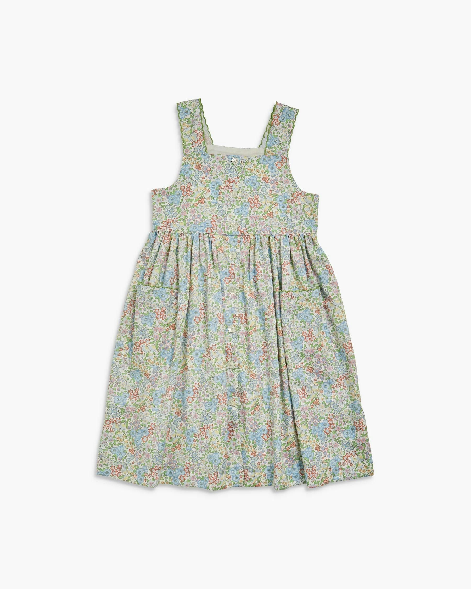 Stripy Dress Mint Blue Floral