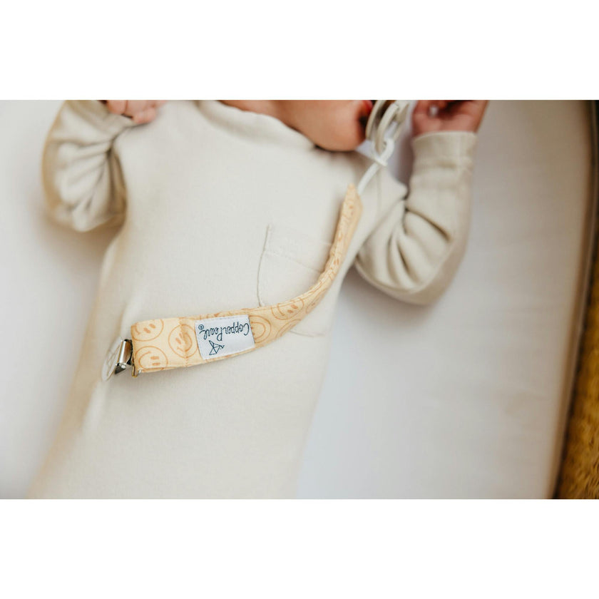 Vance Printed Binky Clips With Knit Strap
