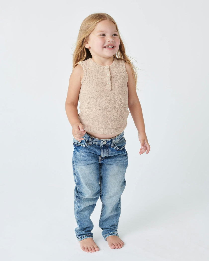 Sleeveless Henley - Fuzzy