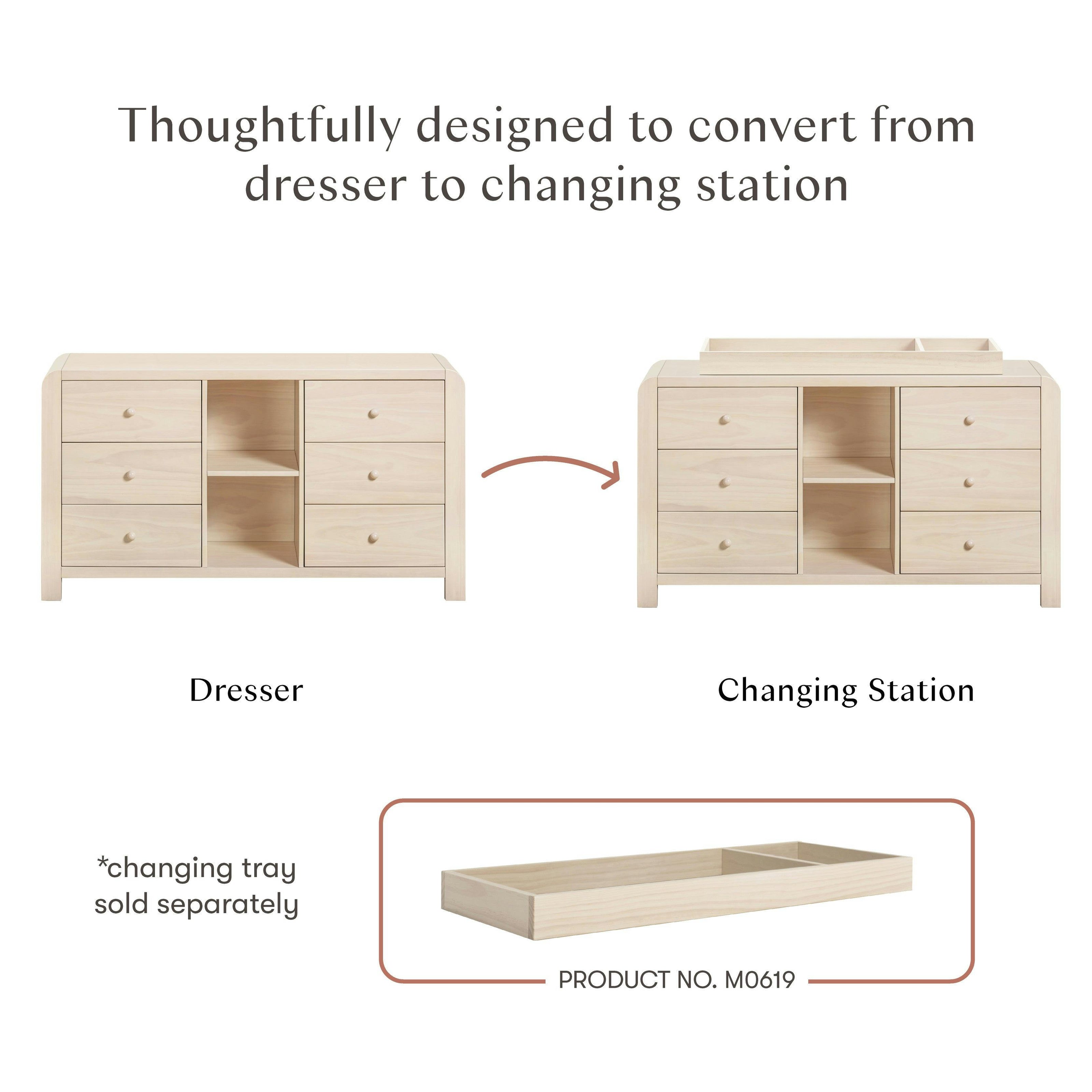 Babyletto Kids TipToe 6-Drawer Assembled Dresser with Cubbies
