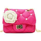 Classic Quilted Flower Pearl Handbag