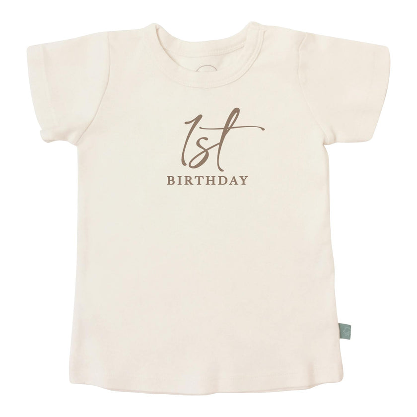 graphic tee | 1st birthday milestone taupe