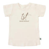 graphic tee | 1st birthday milestone taupe