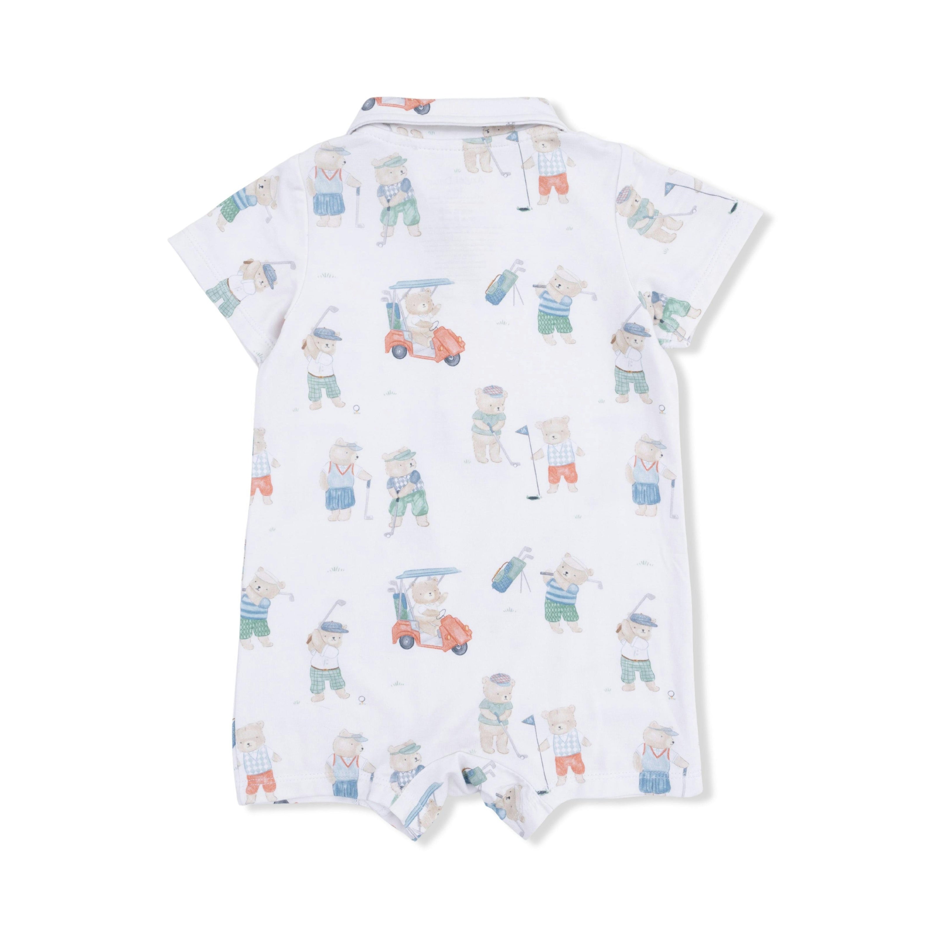 Golfing Teddy Bears - Polo Shortie with  Bucket hat