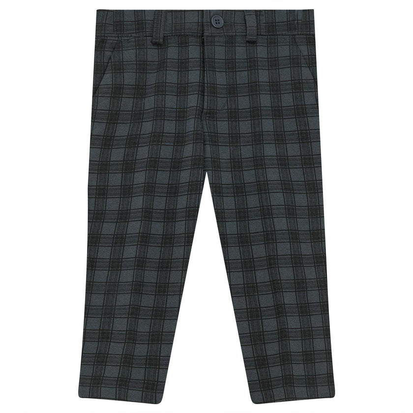 Long Zip Front Plaid Pants