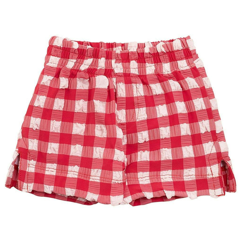 Red Gingham Mini Boardshort, Red
