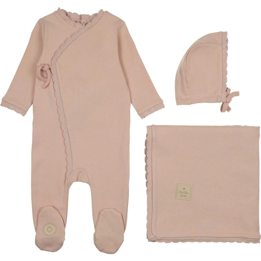 Knit Trim Wrap Layette Set