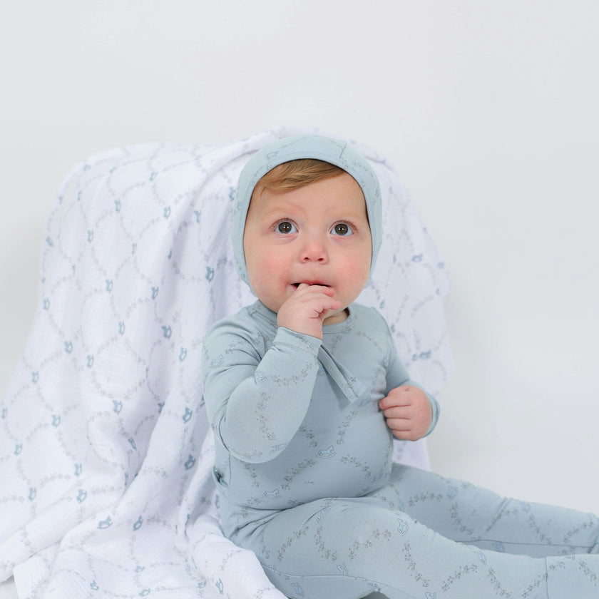 Rocking Print Swaddle Blue Mist