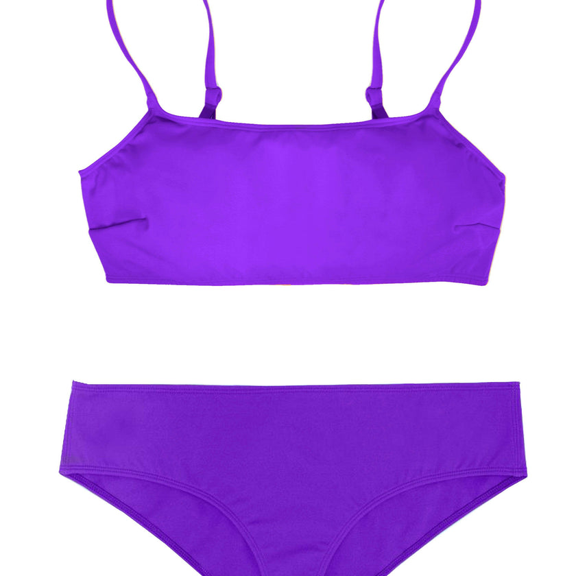 Teen Two-Piece Swimsuit, Bralette & Shorty - Electric Purple