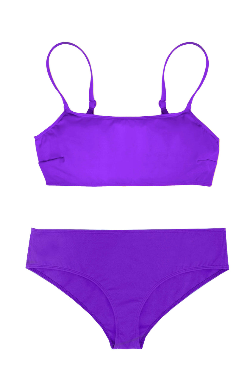Teen Two-Piece Swimsuit, Bralette & Shorty - Electric Purple