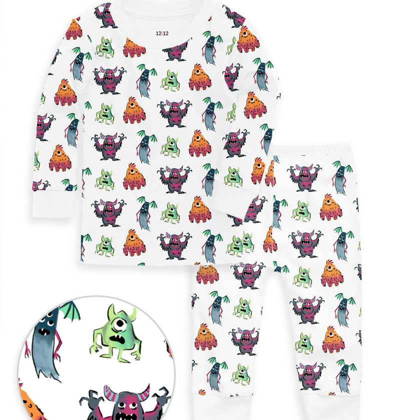 The Organic Long Sleeve Pajama Set [Monster Mash]
