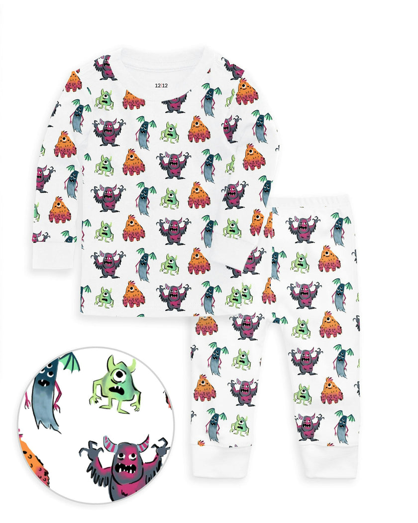 The Organic Long Sleeve Pajama Set [Monster Mash]