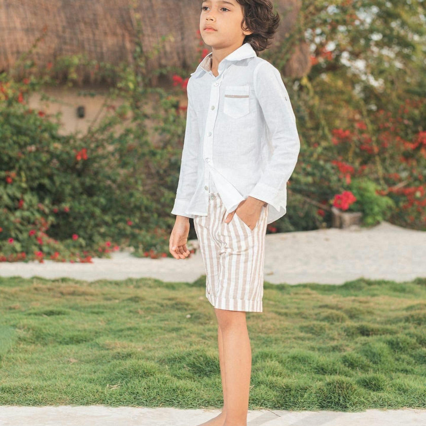 Ashton Striped Linen Shorts and Top Set