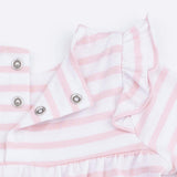 Football Dot and Stripe - Ruffle Sleeve Snap Romper