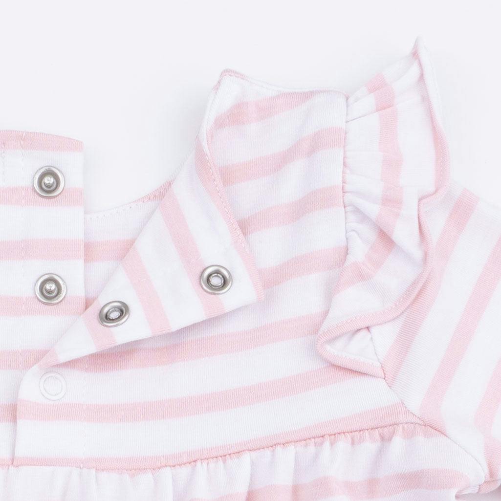 Football Dot and Stripe - Ruffle Sleeve Snap Romper