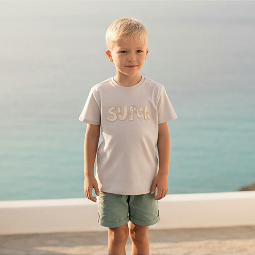 Cederique Boy T-shirt Short Sleeve, Beige Super