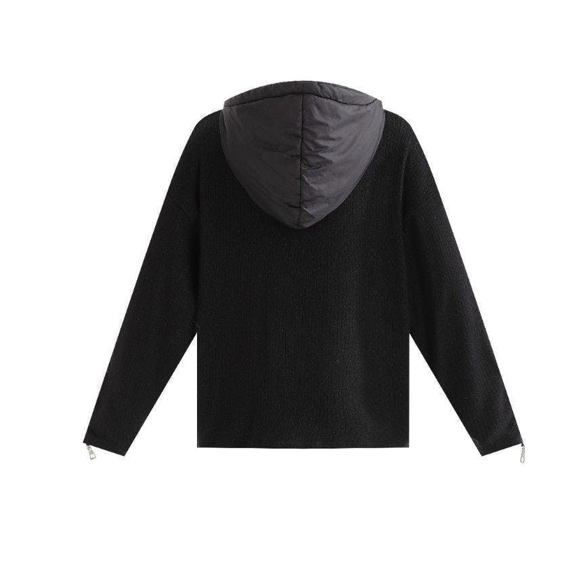 Black Ribbed Half-Zip Sweater
