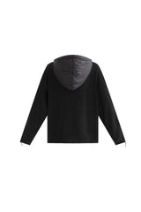 Black Ribbed Half-Zip Sweater