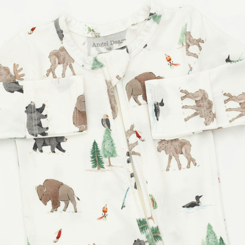 Northern Woodland Animals - 2 Way Zipper Footie