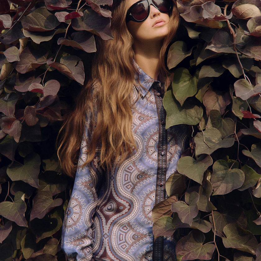 The Liv Top - Brown Cobalt Medallion