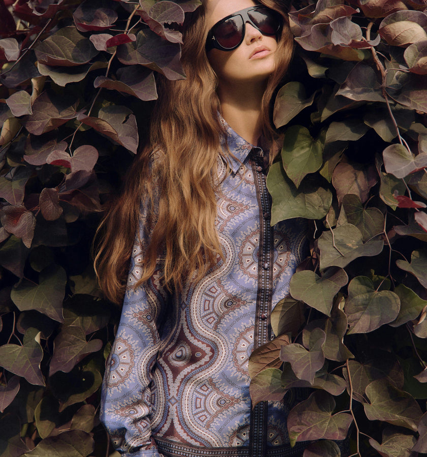 The Liv Top - Brown Cobalt Medallion