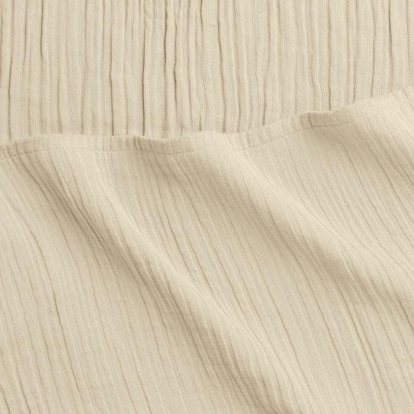 Dune Crinkled Comfort Flat Sheet, Beige