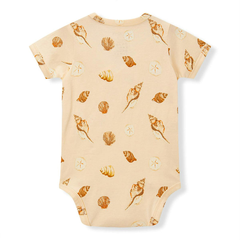 Seashells Stretch Crossover Short Sleeve One Piece