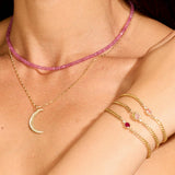 Olympia Pink Tourmaline Station Bracelet on Charlie Chain