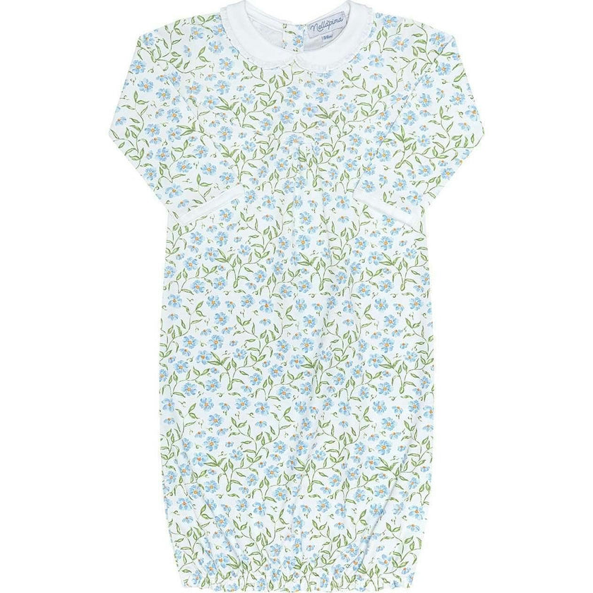 Blue Vines Print Gown