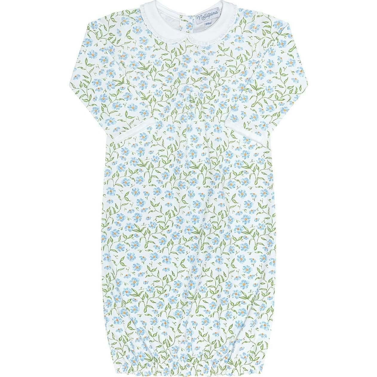 Blue Vines Print Gown