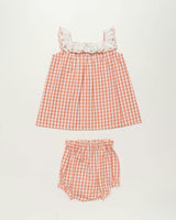 Diana Baby Dress with Bloomer Set - Peony