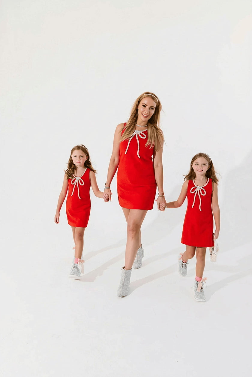 Red Velvet Bow Princess Dress