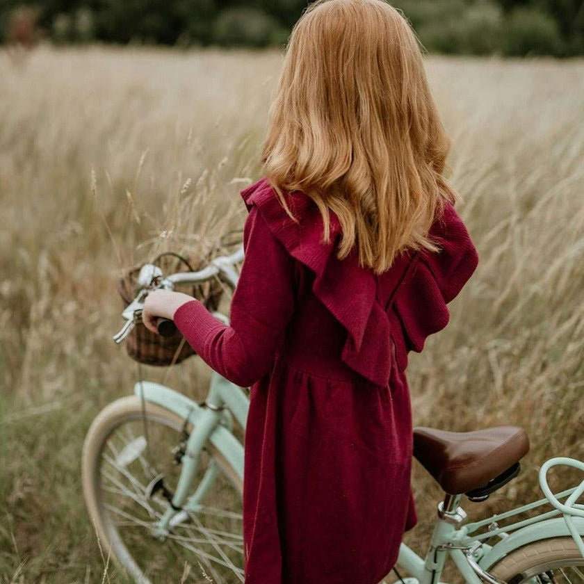 Ruffled V Dress | 100% cashmere