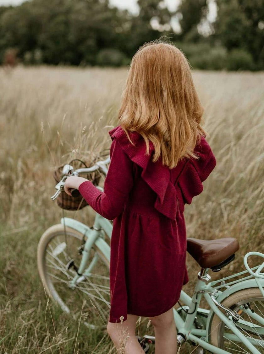 Ruffled V Dress | 100% cashmere