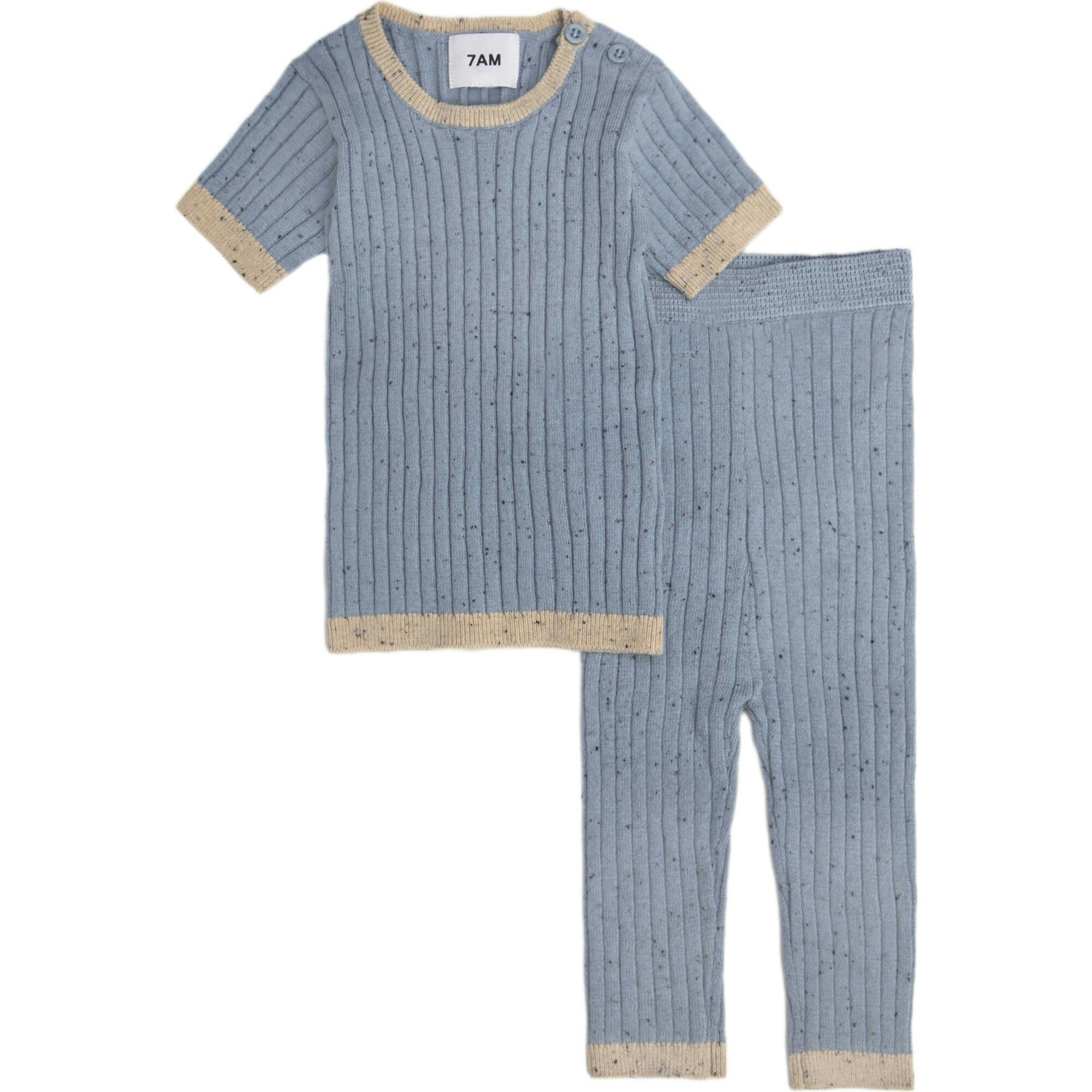 Ribbed Knit Short Sleeve Retro Top